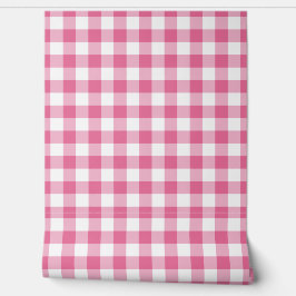 Papel Pintado Flor Vichy Rosa Cuadro Verde Plaid Búfalo