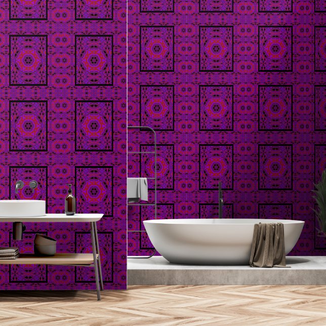 Papel Pintado Flor violeta de viento 1 (Baño)