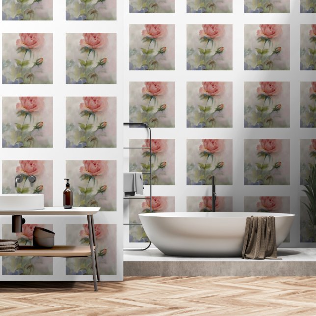 Papel Pintado Floral (Baño)