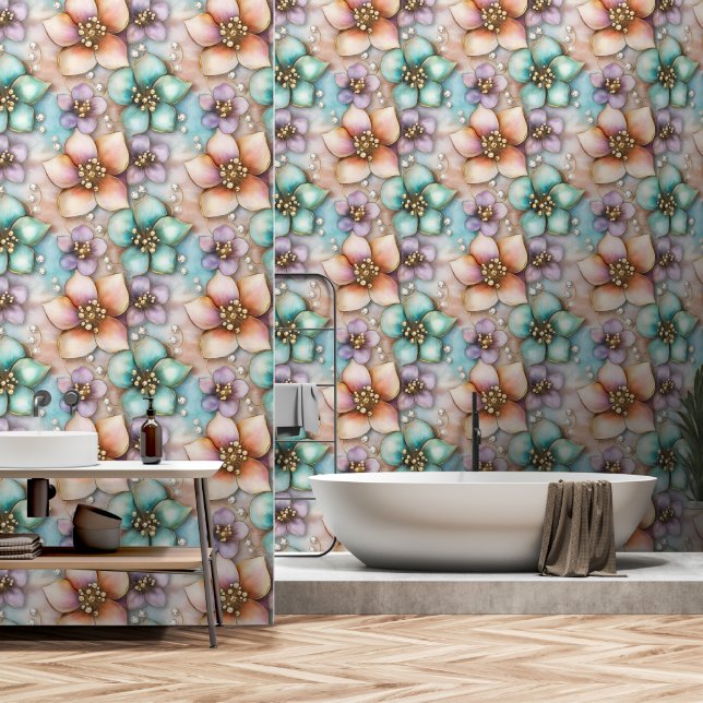 Papel Pintado Floral (Baño)