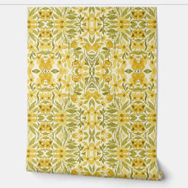 Papel pintado floral amarillo - Patrón botánico