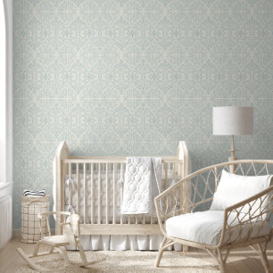 Papel Pintado Floral árabe vines Blue Ivory William Morris