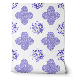 Papel pintado floral arabesco azul