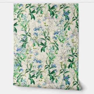 Papel Pintado Floral azul vintage