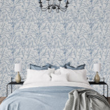 Floral azul y blanca