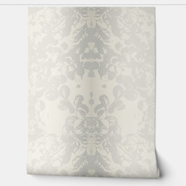 Papel pintado floral beige gris neutro sin costura