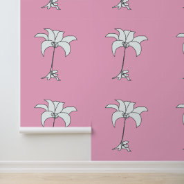 Papel Pintado Floral Blanca Rosa