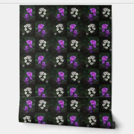 Papel Pintado Floral Blanca y Morada