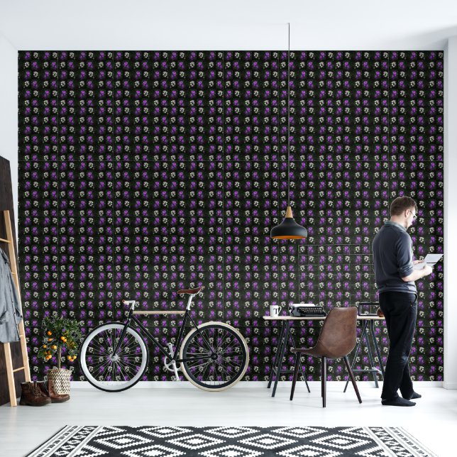 Papel Pintado Floral Blanca y Morada (Sala de estar)