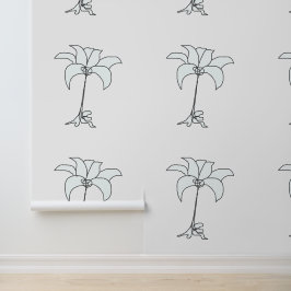 Papel Pintado Floral Blanco Blanco