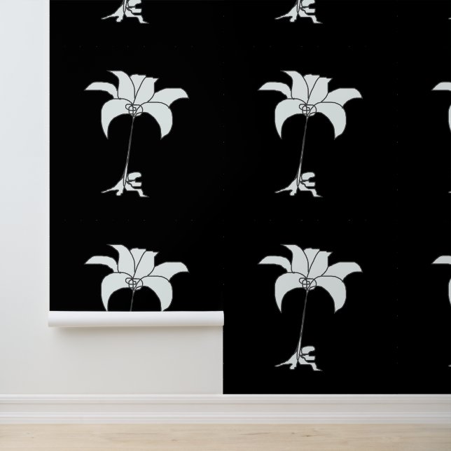 Papel Pintado Floral Blanco Negro (Solicitud)