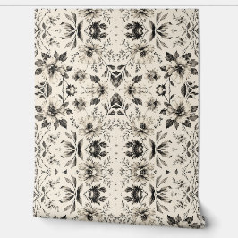 Papel pintado floral blanco negro - Damask elegant