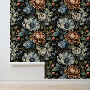 Papel Pintado Floral Botánica Oscura
