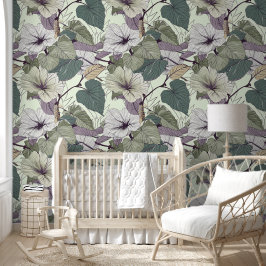 Papel Pintado Floral botánica verde