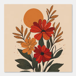 Papel pintado floral botánico moderno