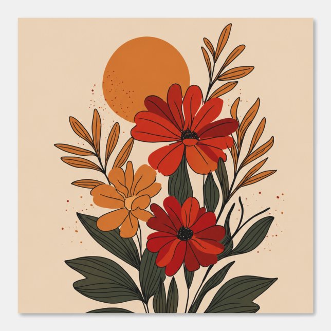 Papel pintado floral botánico moderno (Anverso)