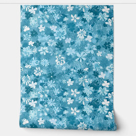 Papel Pintado Floral Brisa Oceánica Botánico Turquesa