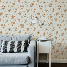 Papel Pintado Floral Campestre Boho Silvestre Beige Tontito