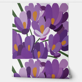 Papel Pintado Floral de Azafrán Púrpura