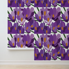 Papel Pintado Floral de Azafrán Púrpura