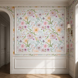 Papel pintado floral de jardín de cottage romántic