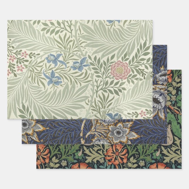Papel pintado floral de Larkspur de William Morris (Set)