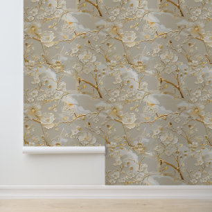 Papel Pintado Floral de nata crema vintage