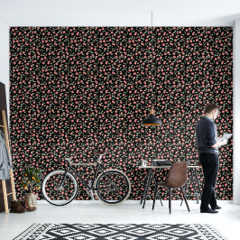 Papel Pintado Floral de primavera negro