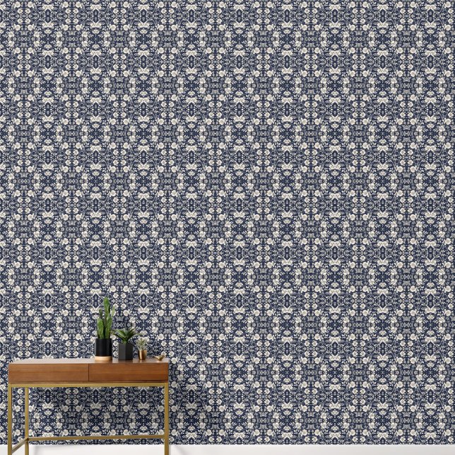 Papel Pintado Floral en azul (Pasillo)