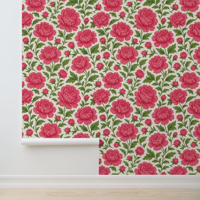 Papel Pintado Floral Estética Lush Peonies Rosa (Solicitud)