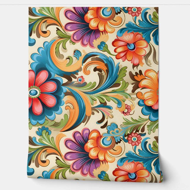 Papel Pintado Floral Funkadelic Botánico (Desenrollar)