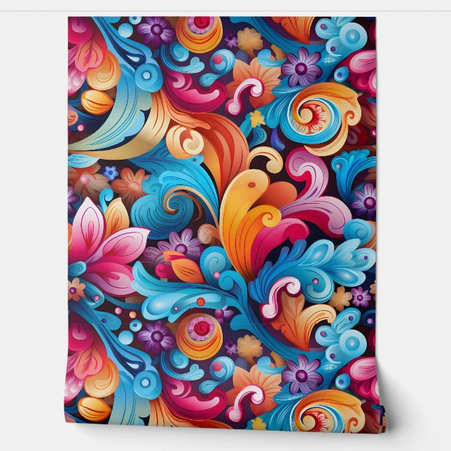 Papel Pintado Floral Funkadelic Botánico (Desenrollar)