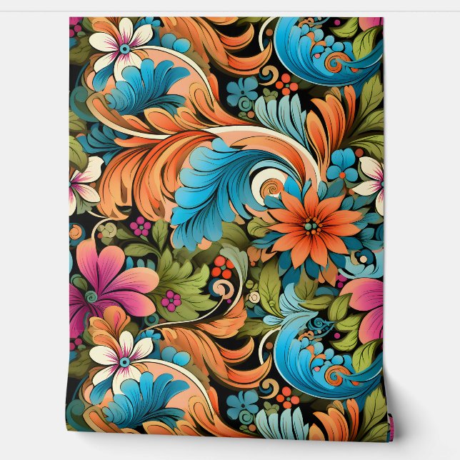 Papel Pintado Floral Funkadelic Botánico (Desenrollar)