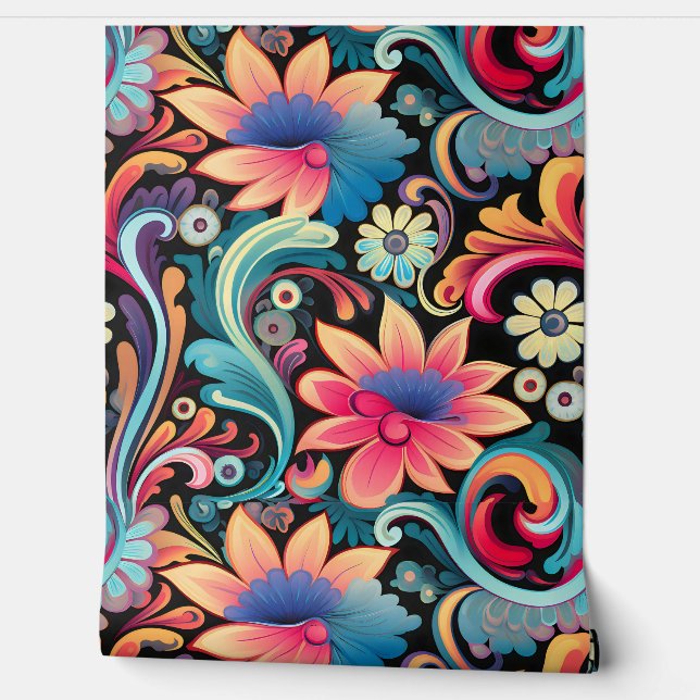 Papel Pintado Floral Funkadelic Botánico (Desenrollar)