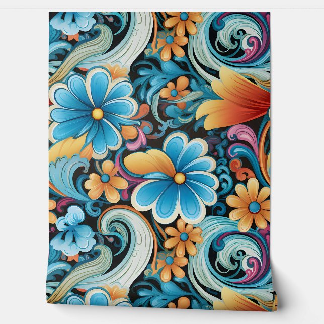 Papel Pintado Floral Funkadelic Botánico (Desenrollar)