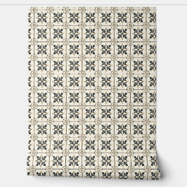 Papel Pintado Floral Majesty Mini - Negro y Oro