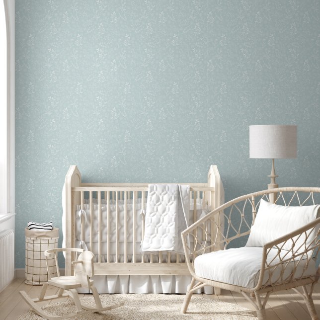 Papel pintado floral monocromático de flores garab (Niños)