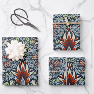 Papel pintado floral Morris Navy Blue Snakeshead