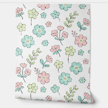 Papel Pintado Floral Pastel para Guardería