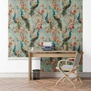 Papel Pintado Floral Peacock Vintage Textura apariencia flor