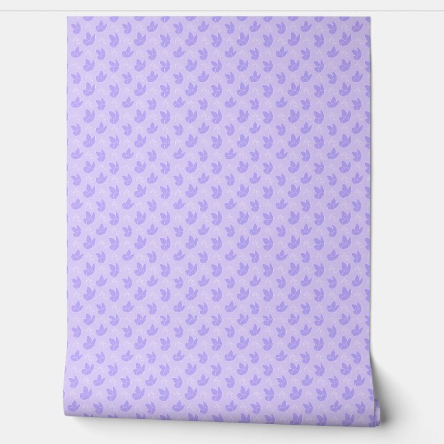 Papel Pintado Floral Púrpura (Desenrollar)