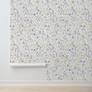 Papel Pintado Floral Púrpura