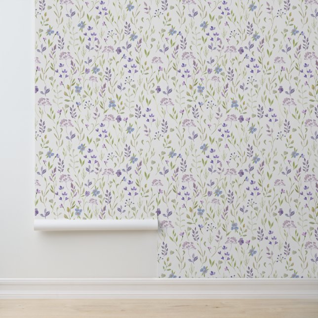 Papel Pintado Floral Púrpura (Solicitud)