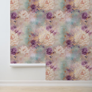 Papel Pintado Floral púrpura blanca femenina