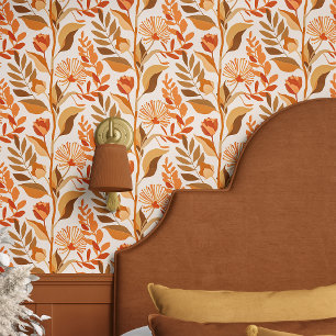 Papel Pintado Floral Retro Boho