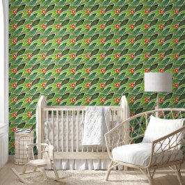 Papel Pintado Floral Retro Cute Daisy Verde Alegre Groovy