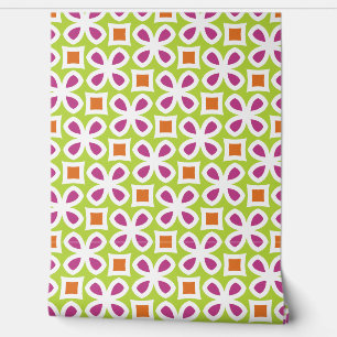 Papel Pintado Floral retro vibrante