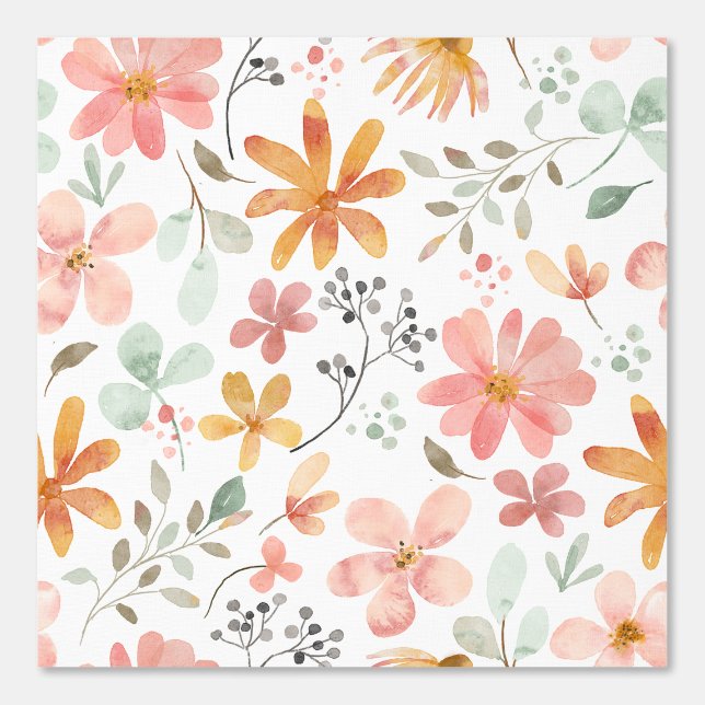 PAPEL PINTADO FLORAL RETRO VINTAGE WALLPAPER (Anverso)