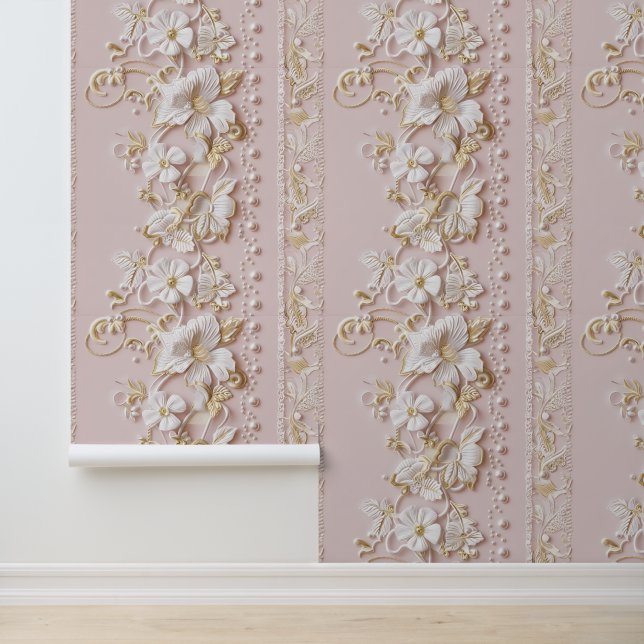 Papel Pintado Floral Rosa Elegante (Solicitud)