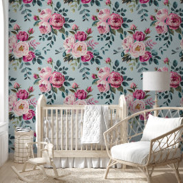 Papel Pintado Floral Rosa Polvorienta Grandmillennial